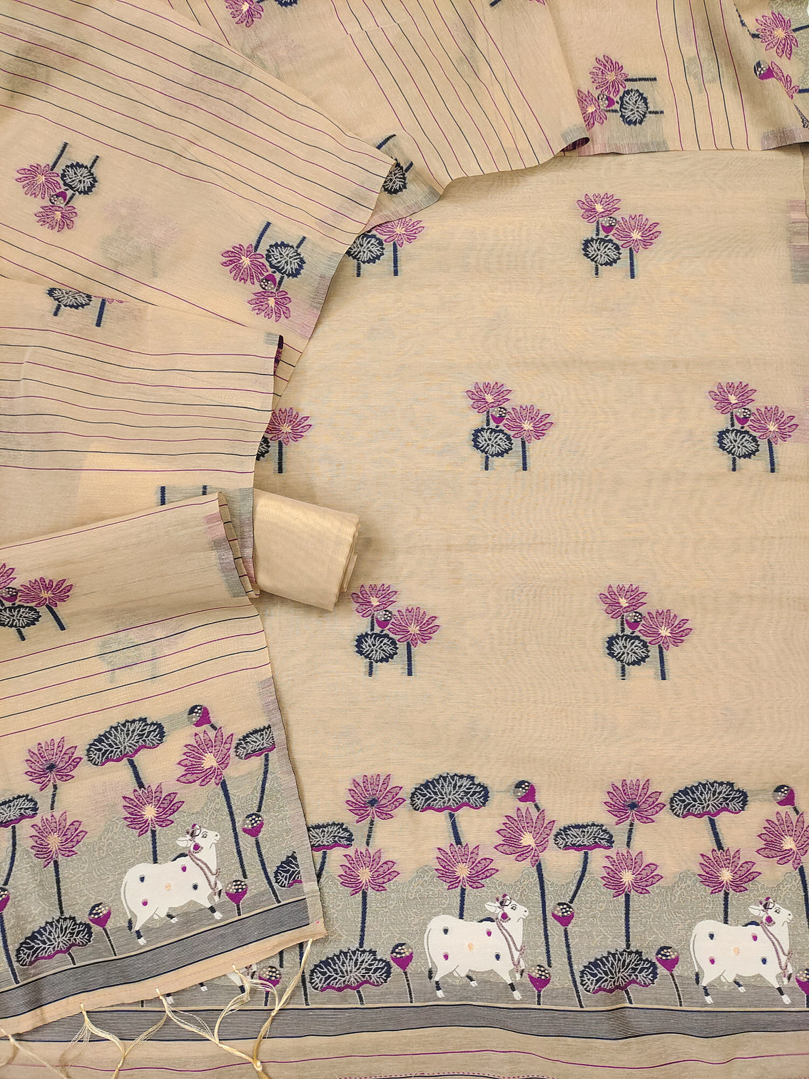 DEVANGI Cotton Silk Unstitched Salwar Suit Dress Material With Dupatta