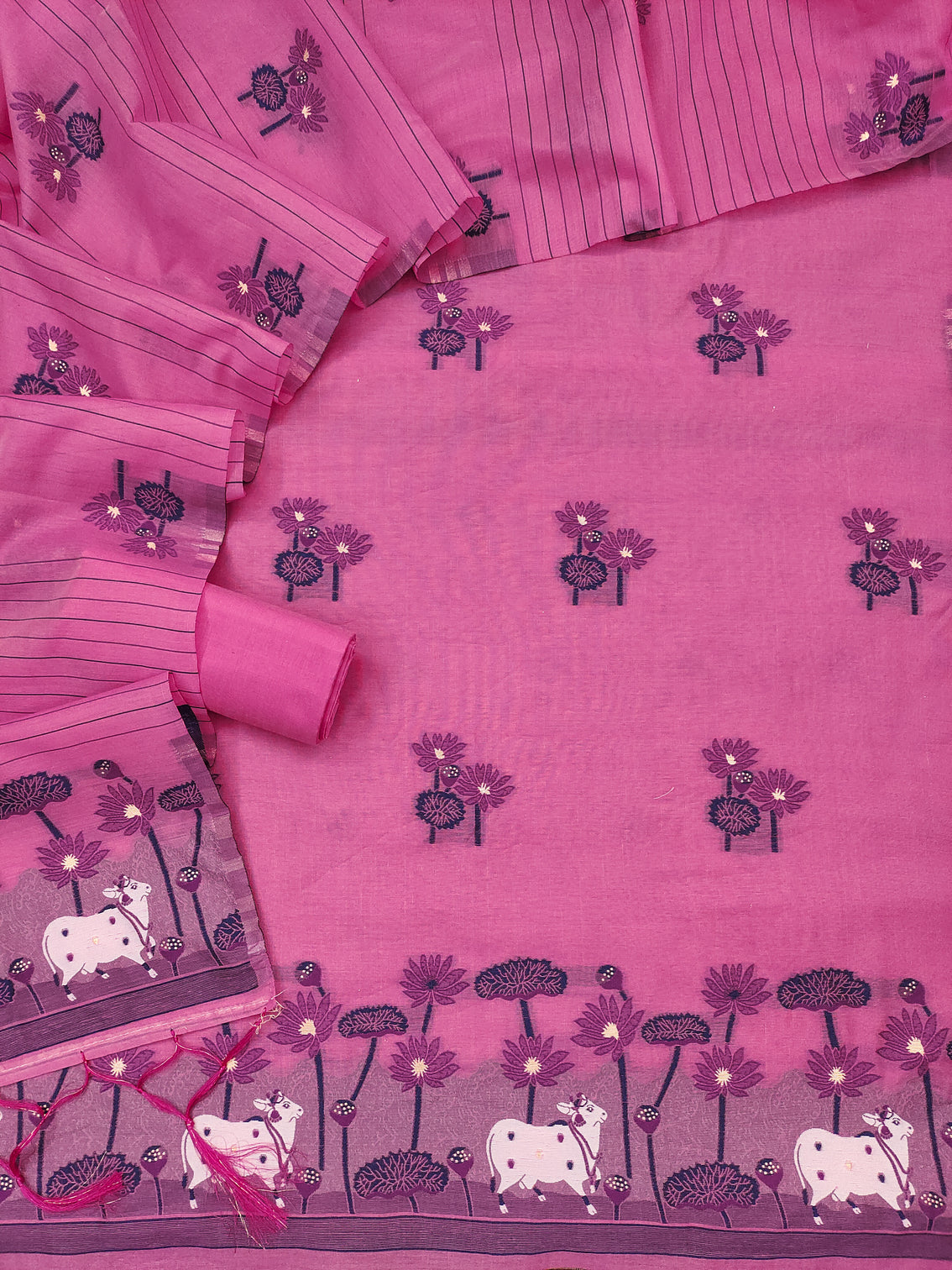 DEVANGI Cotton Silk Unstitched Salwar Suit Dress Material With Dupatta
