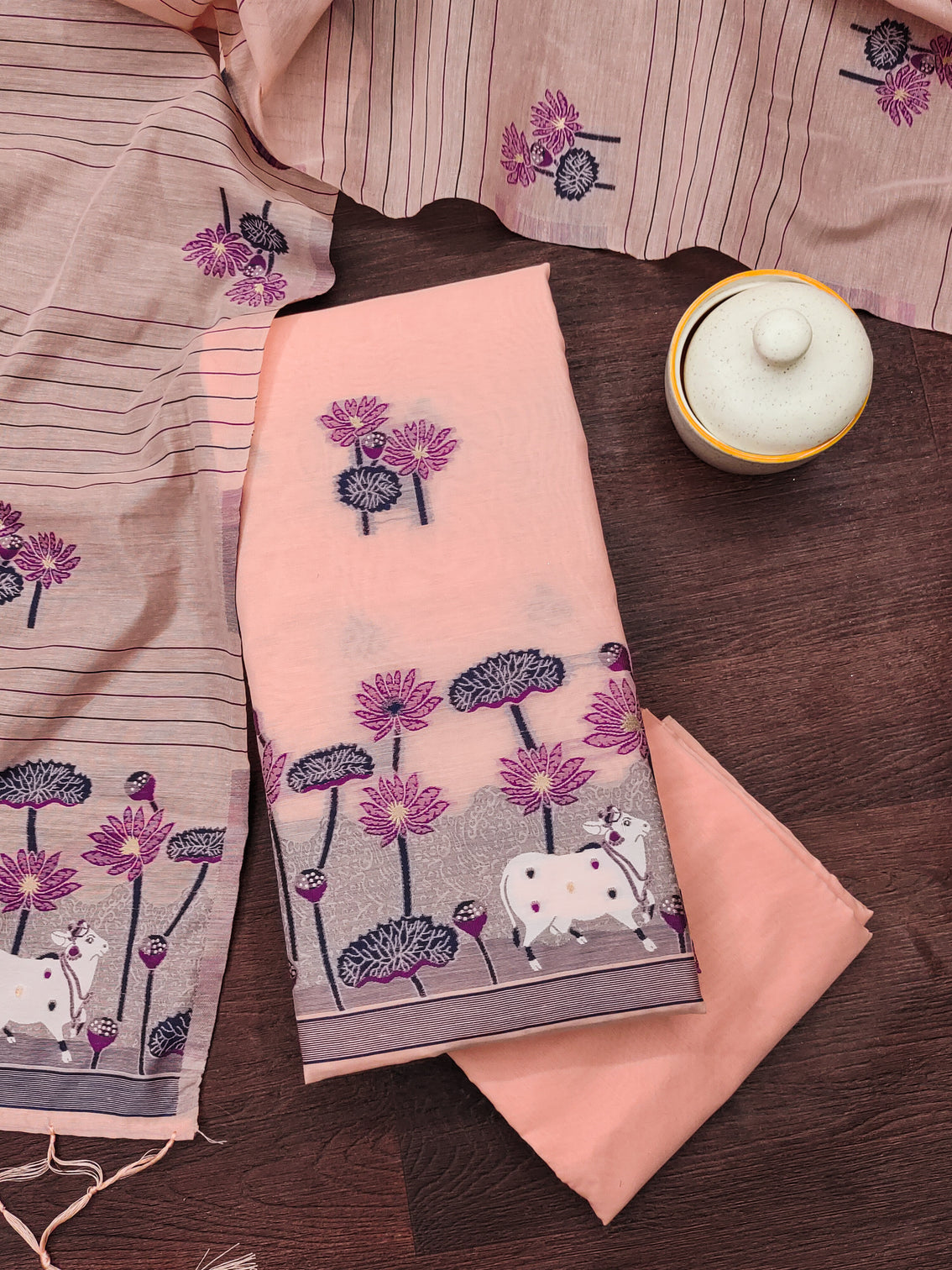 DEVANGI Cotton Silk Unstitched Salwar Suit Dress Material With Dupatta