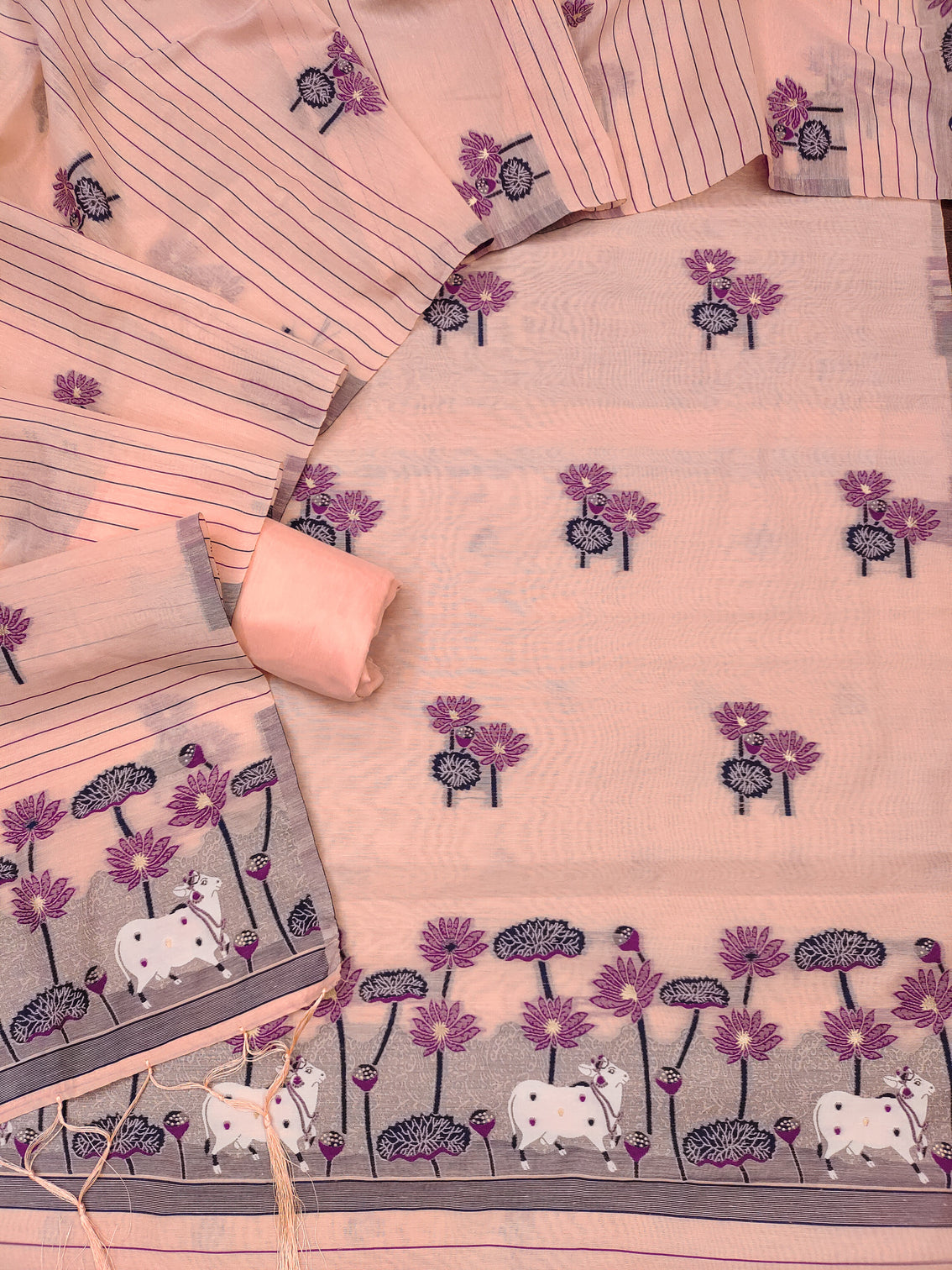 DEVANGI Cotton Silk Unstitched Salwar Suit Dress Material With Dupatta