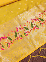 image, Silk Banarasi Patola woven Unstitched Salwar Suit Dress Material With Dupatta | DEVANGI
