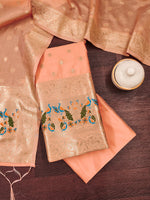image, Silk Banarasi Patola woven Unstitched Salwar Suit Dress Material With Dupatta | DEVANGI

