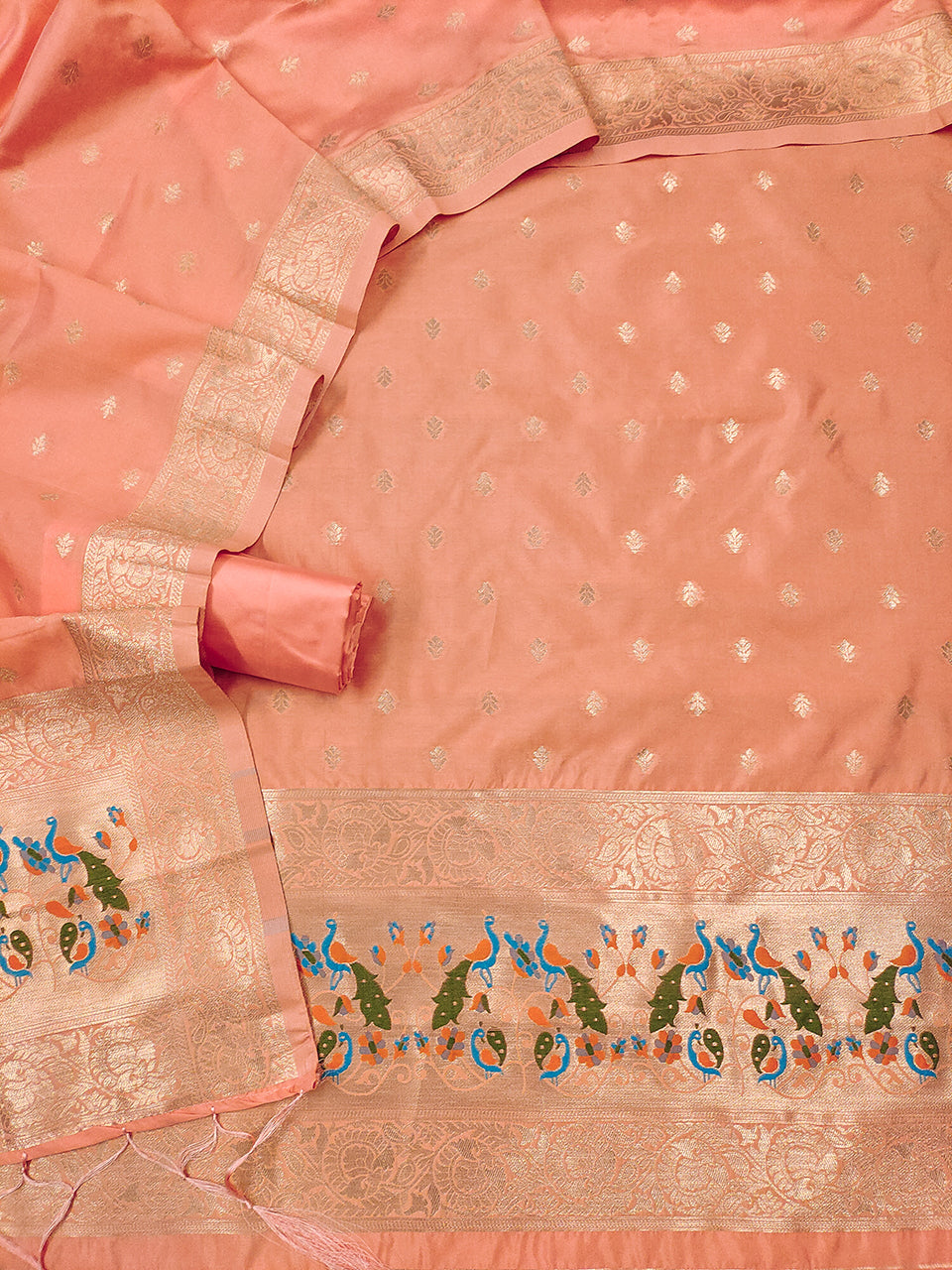 Silk Banarasi Patola woven Unstitched Salwar Suit Dress Material With Dupatta | DEVANGI