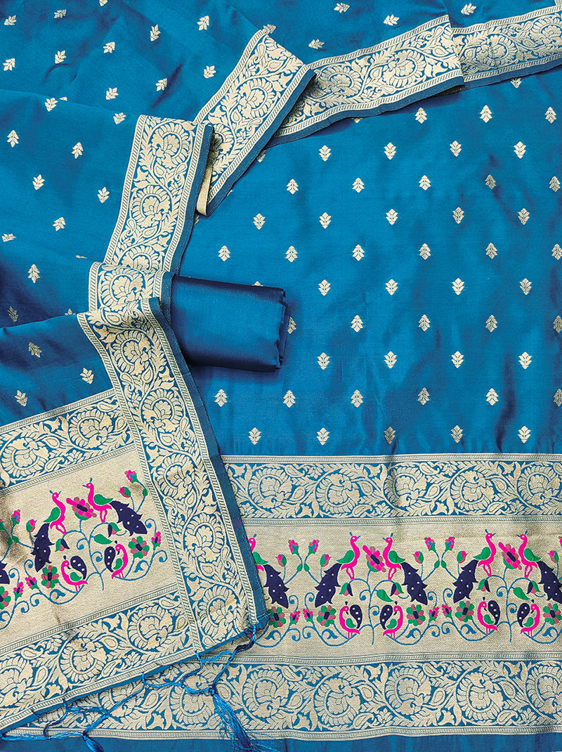 Silk Banarasi Patola woven Unstitched Salwar Suit Dress Material With Dupatta | DEVANGI