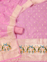 image, Silk Banarasi Patola woven Unstitched Salwar Suit Dress Material With Dupatta | DEVANGI
