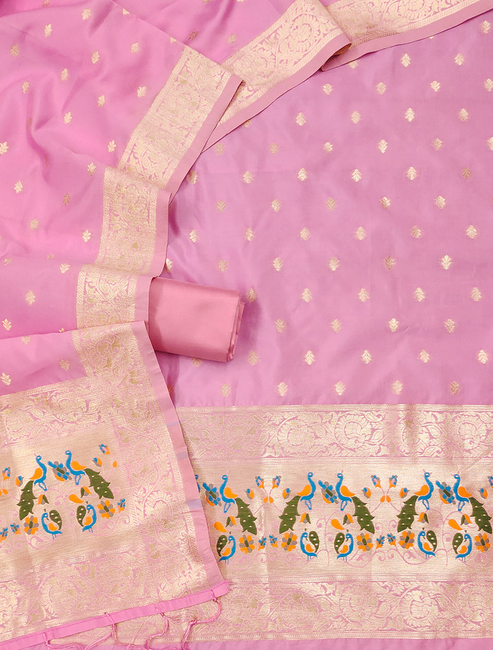 Silk Banarasi Patola woven Unstitched Salwar Suit Dress Material With Dupatta | DEVANGI