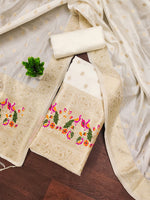 image, Silk Banarasi Patola woven Unstitched Salwar Suit Dress Material With Dupatta | DEVANGI
