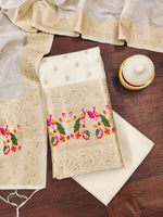 image, Silk Banarasi Patola woven Unstitched Salwar Suit Dress Material With Dupatta | DEVANGI
