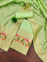 image, Silk Banarasi Patola woven Unstitched Salwar Suit Dress Material With Dupatta | DEVANGI
