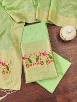 image, Silk Banarasi Patola woven Unstitched Salwar Suit Dress Material With Dupatta | DEVANGI
