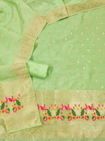 image, Silk Banarasi Patola woven Unstitched Salwar Suit Dress Material With Dupatta | DEVANGI
