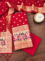 image, Silk Banarasi Patola woven Unstitched Salwar Suit Dress Material With Dupatta | DEVANGI
