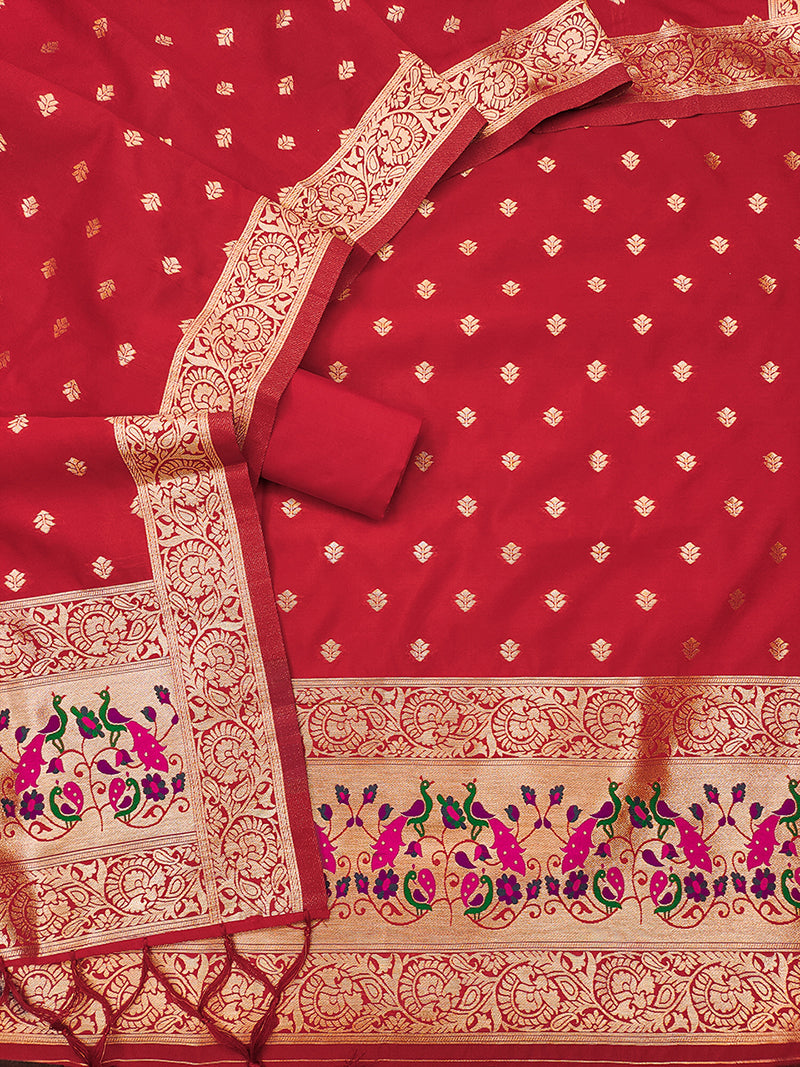 Silk Banarasi Patola woven Unstitched Salwar Suit Dress Material With Dupatta | DEVANGI
