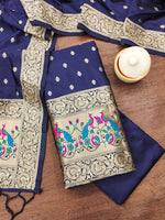 image, Silk Banarasi Patola woven Unstitched Salwar Suit Dress Material With Dupatta | DEVANGI
