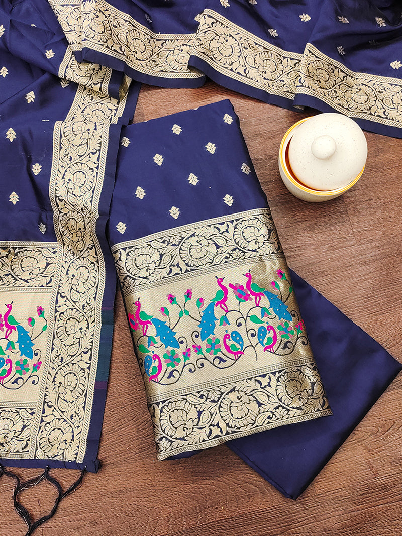 Silk Banarasi Patola woven Unstitched Salwar Suit Dress Material With Dupatta | DEVANGI
