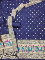 image, Silk Banarasi Patola woven Unstitched Salwar Suit Dress Material With Dupatta | DEVANGI
