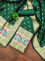 image, Silk Banarasi Patola woven Unstitched Salwar Suit Dress Material With Dupatta | DEVANGI
