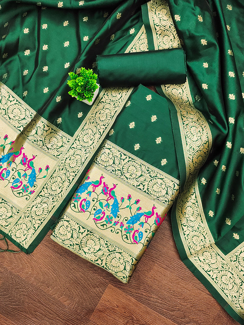 Silk Banarasi Patola woven Unstitched Salwar Suit Dress Material With Dupatta | DEVANGI