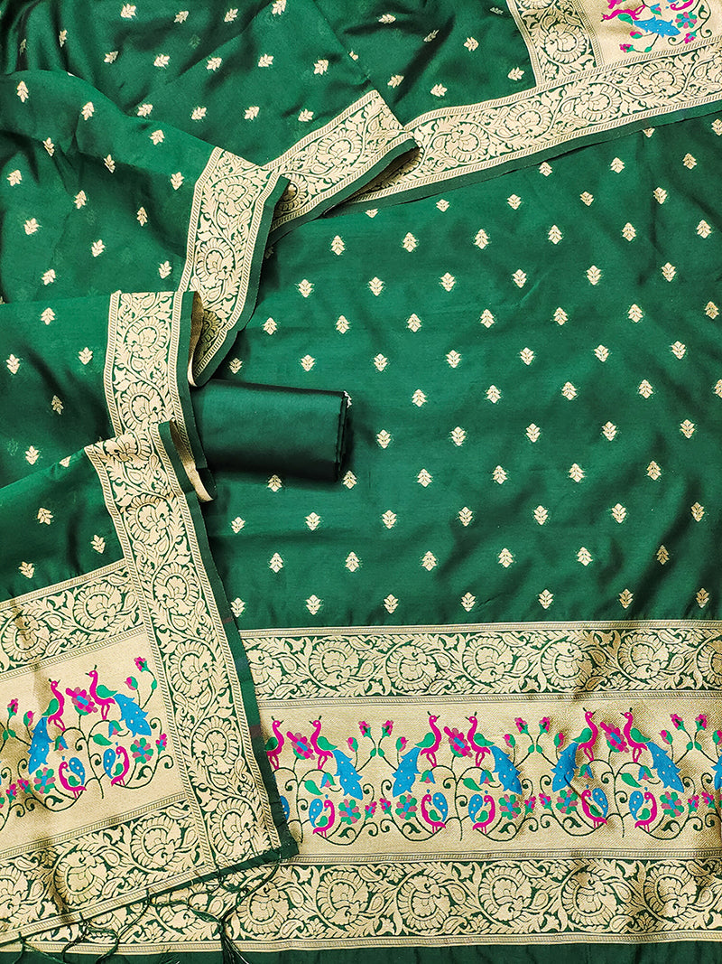 Silk Banarasi Patola woven Unstitched Salwar Suit Dress Material With Dupatta | DEVANGI