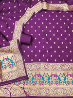 image, Silk Banarasi Patola woven Unstitched Salwar Suit Dress Material With Dupatta | DEVANGI
