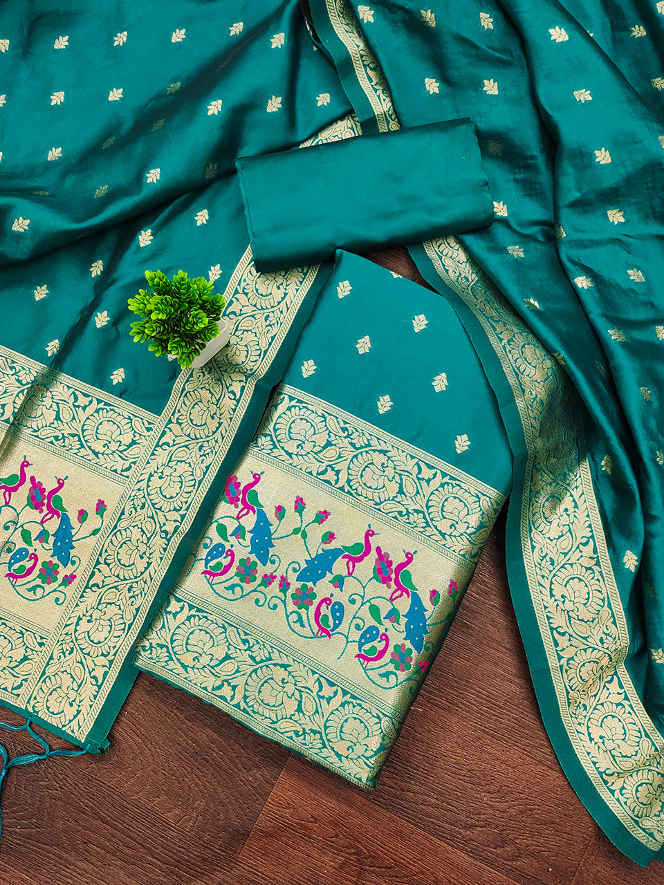 Silk Banarasi Patola woven Unstitched Salwar Suit Dress Material With Dupatta | DEVANGI