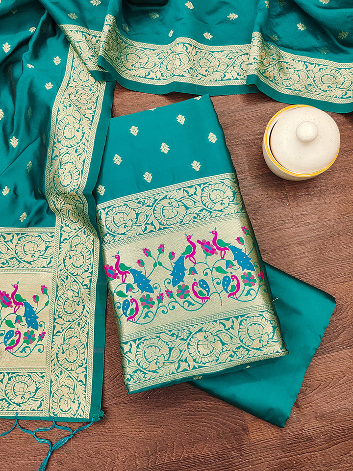 Silk Banarasi Patola woven Unstitched Salwar Suit Dress Material With Dupatta | DEVANGI