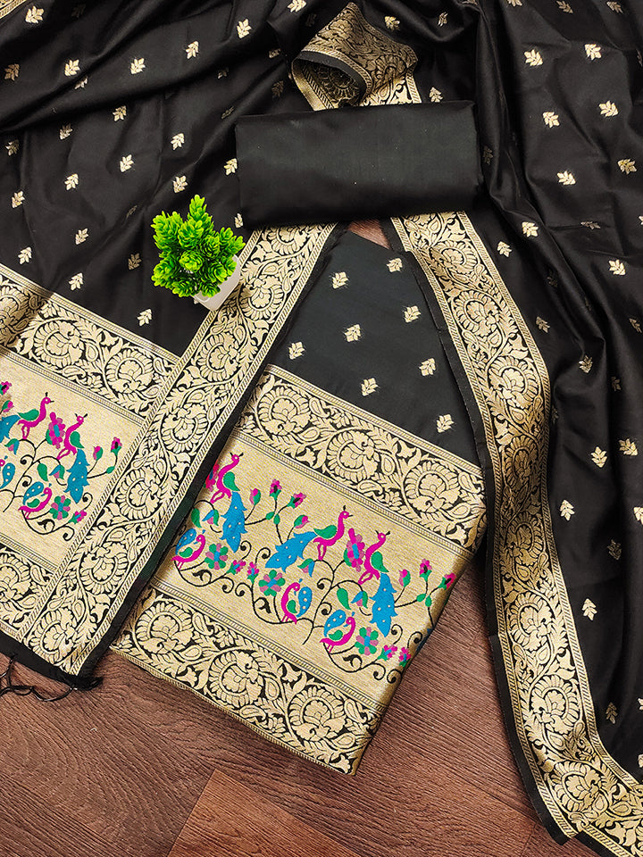 Silk Banarasi Patola woven Unstitched Salwar Suit Dress Material With Dupatta | DEVANGI