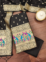 image, Silk Banarasi Patola woven Unstitched Salwar Suit Dress Material With Dupatta | DEVANGI
