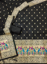 image, Silk Banarasi Patola woven Unstitched Salwar Suit Dress Material With Dupatta | DEVANGI
