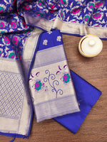image, Silk Banarasi Patola woven Unstitched Salwar Suit Dress Material With Dupatta | DEVANGI
