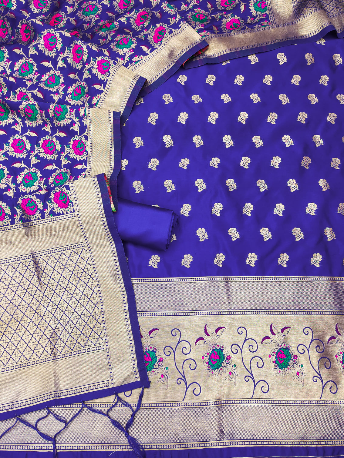 Silk Banarasi Patola woven Unstitched Salwar Suit Dress Material With Dupatta | DEVANGI