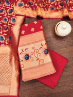 image, Silk Banarasi Patola woven Unstitched Salwar Suit Dress Material With Dupatta | DEVANGI
