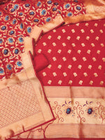 image, Silk Banarasi Patola woven Unstitched Salwar Suit Dress Material With Dupatta | DEVANGI
