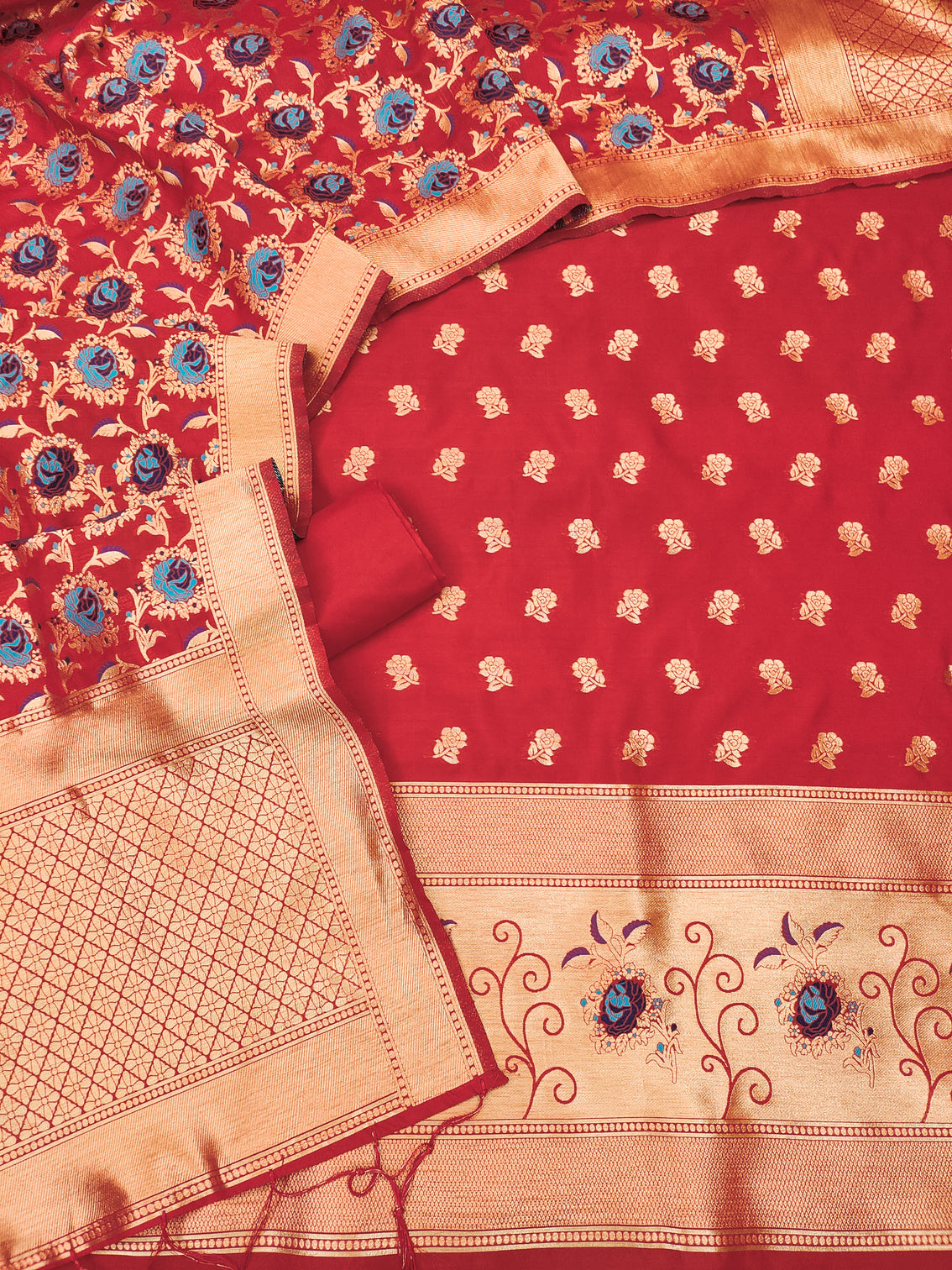 Silk Banarasi Patola woven Unstitched Salwar Suit Dress Material With Dupatta | DEVANGI