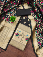 image, Silk Banarasi Patola woven Unstitched Salwar Suit Dress Material With Dupatta | DEVANGI
