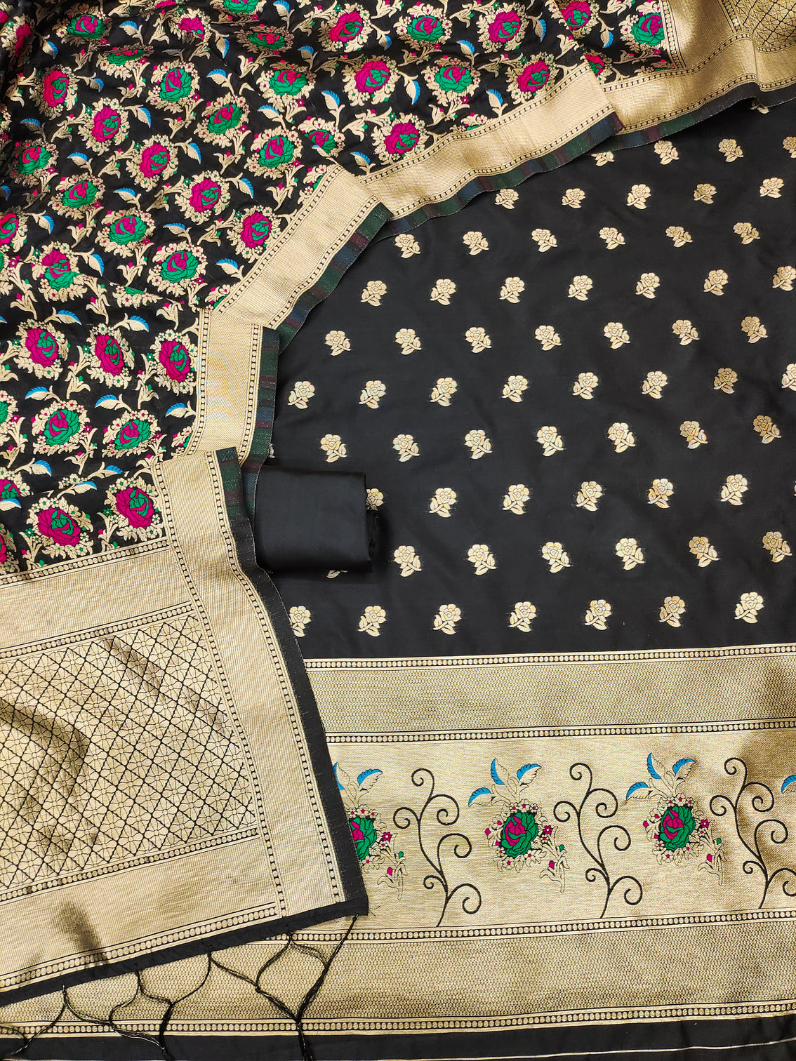 Silk Banarasi Patola woven Unstitched Salwar Suit Dress Material With Dupatta | DEVANGI