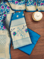 image, Silk Banarasi Patola woven Unstitched Salwar Suit Dress Material With Dupatta | DEVANGI

