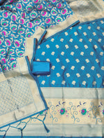 image, Silk Banarasi Patola woven Unstitched Salwar Suit Dress Material With Dupatta | DEVANGI
