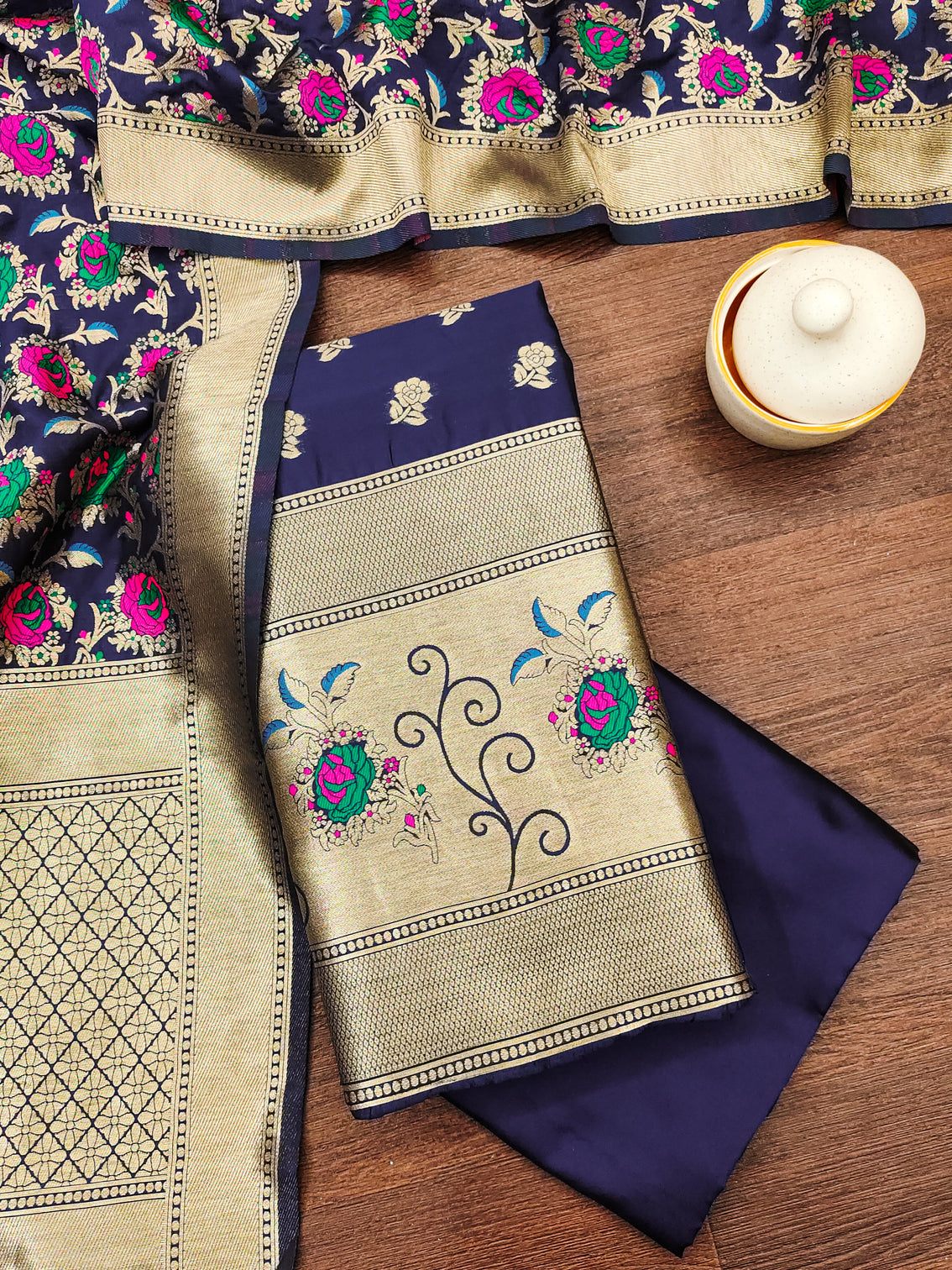Silk Banarasi Patola woven Unstitched Salwar Suit Dress Material With Dupatta | DEVANGI