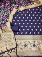 image, Silk Banarasi Patola woven Unstitched Salwar Suit Dress Material With Dupatta | DEVANGI

