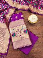 image, Silk Banarasi Patola woven Unstitched Salwar Suit Dress Material With Dupatta | DEVANGI
