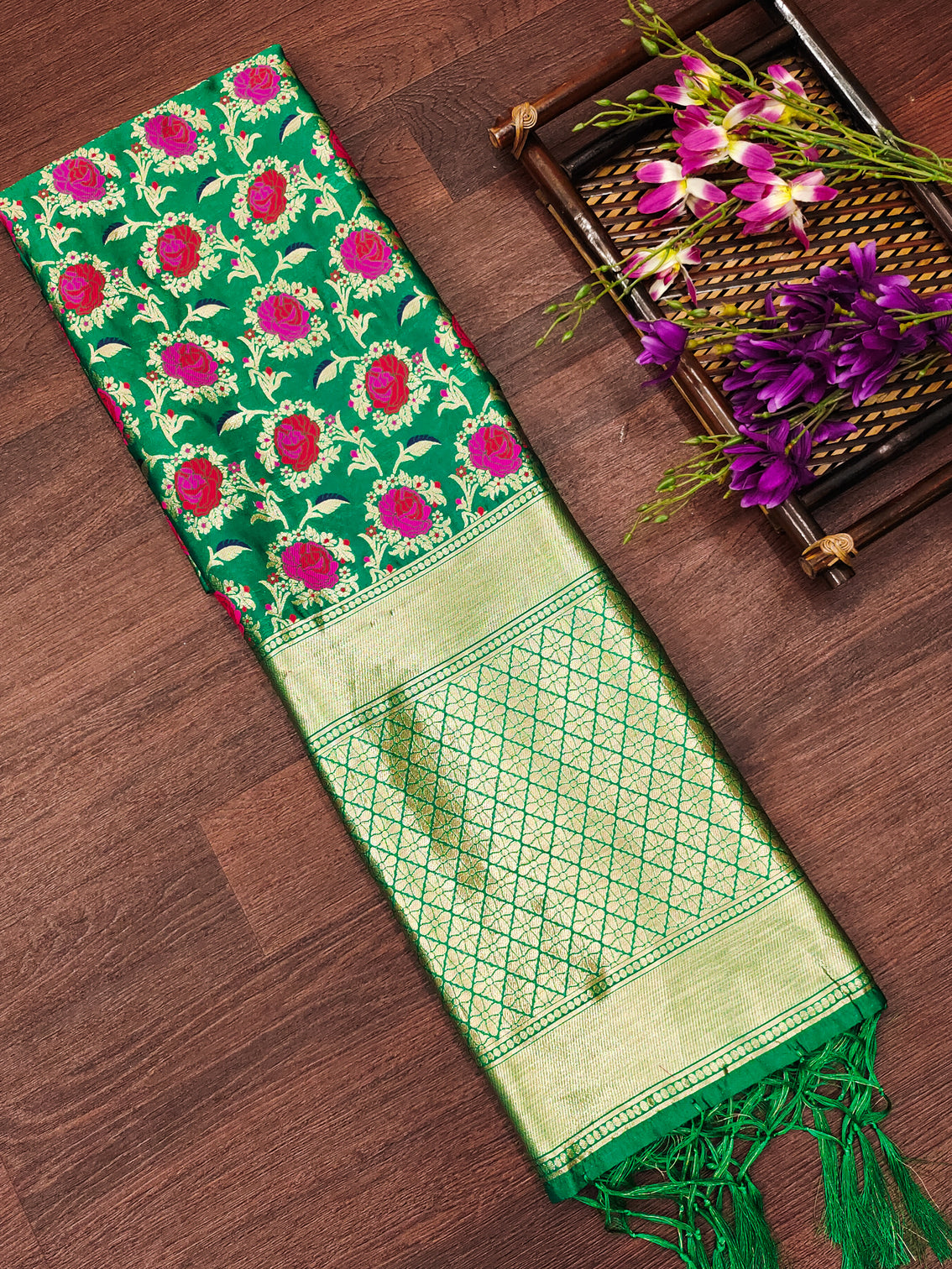 Silk Banarasi Patola woven Unstitched Salwar Suit Dress Material With Dupatta | DEVANGI
