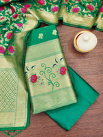 image, Silk Banarasi Patola woven Unstitched Salwar Suit Dress Material With Dupatta | DEVANGI

