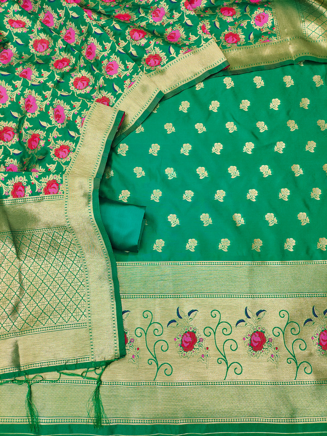 Silk Banarasi Patola woven Unstitched Salwar Suit Dress Material With Dupatta | DEVANGI
