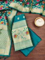 image, Silk Banarasi Patola woven Unstitched Salwar Suit Dress Material With Dupatta | DEVANGI

