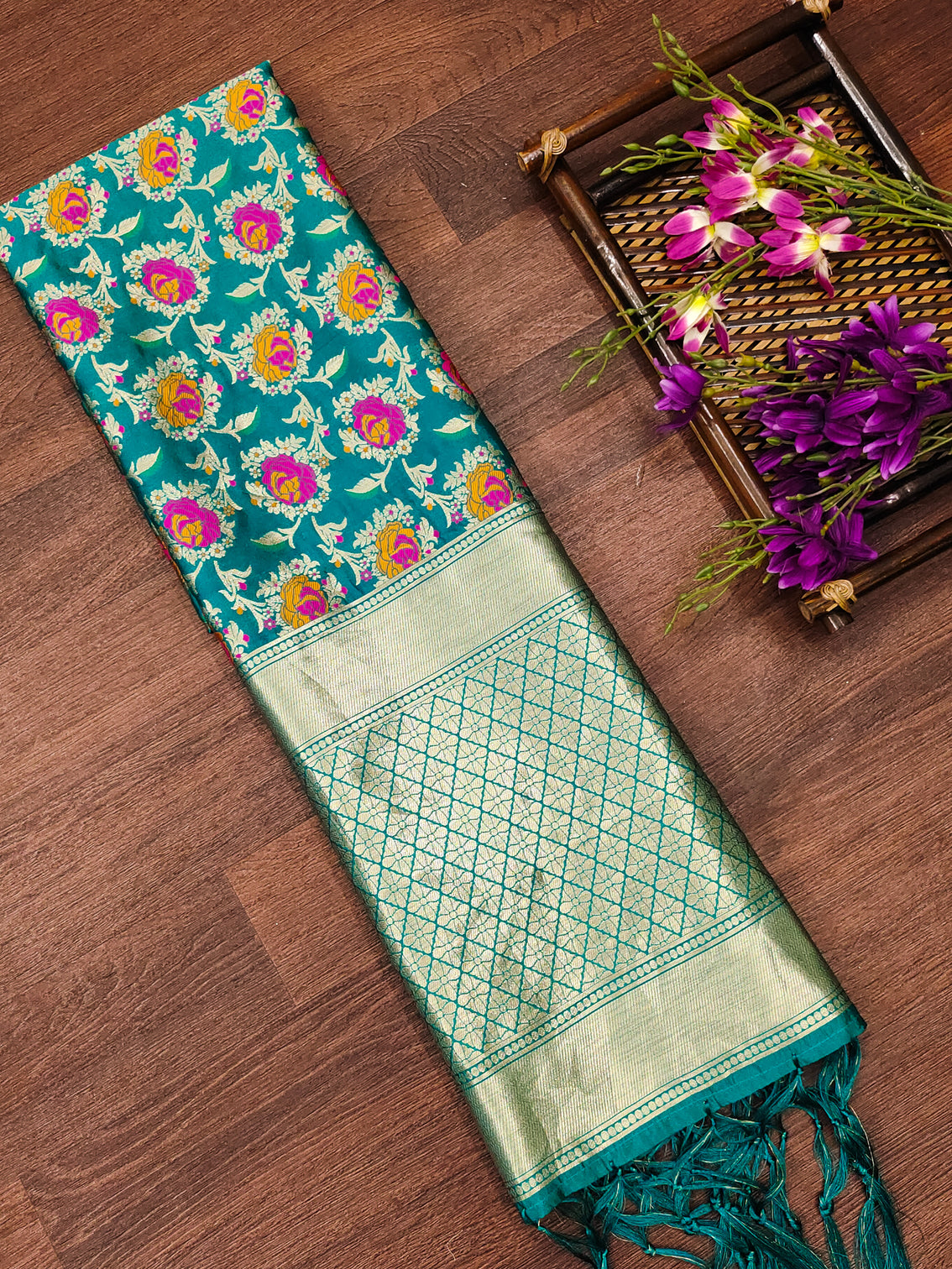 Silk Banarasi Patola woven Unstitched Salwar Suit Dress Material With Dupatta | DEVANGI