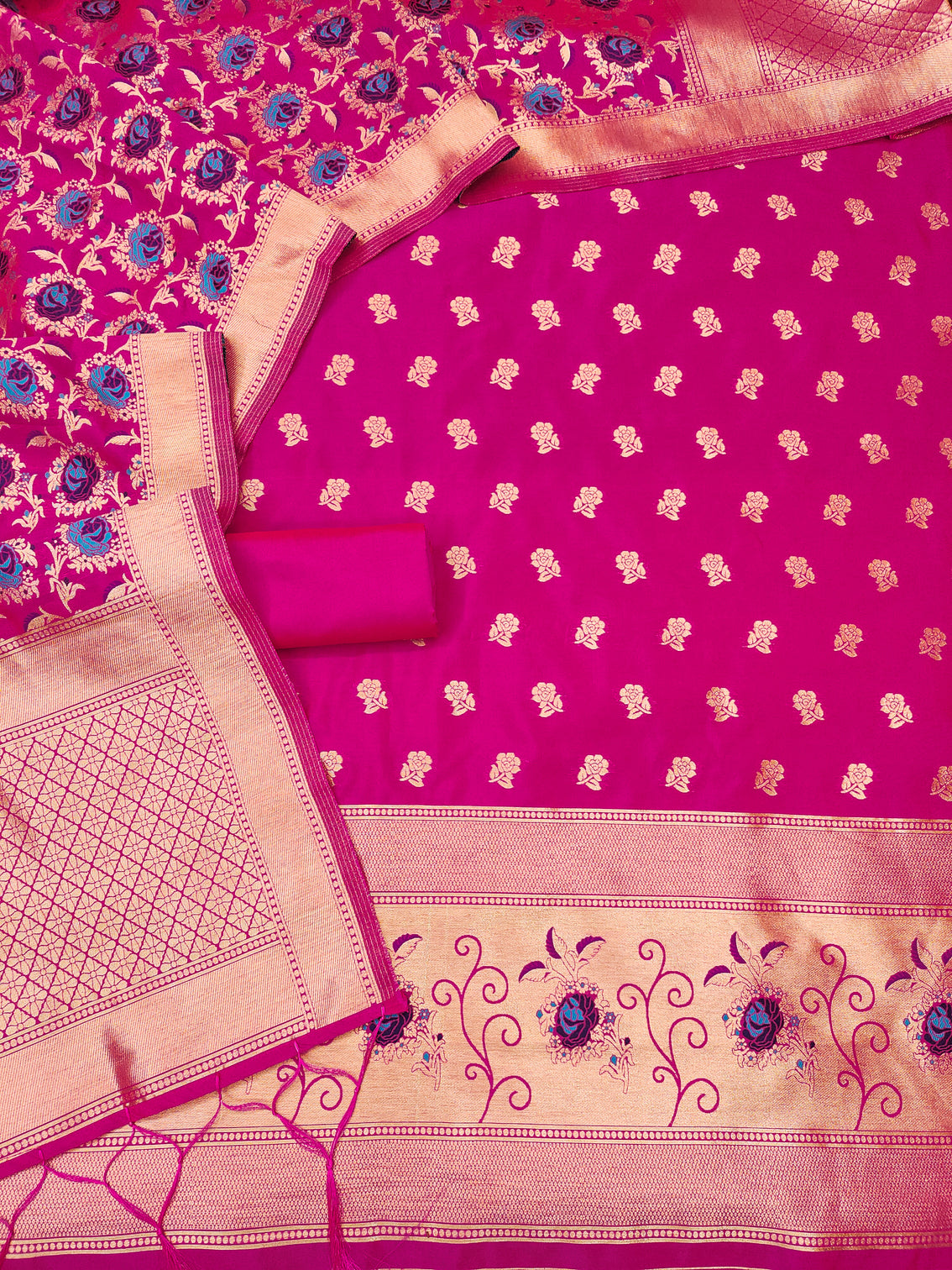 Silk Banarasi Patola woven Unstitched Salwar Suit Dress Material With Dupatta | DEVANGI