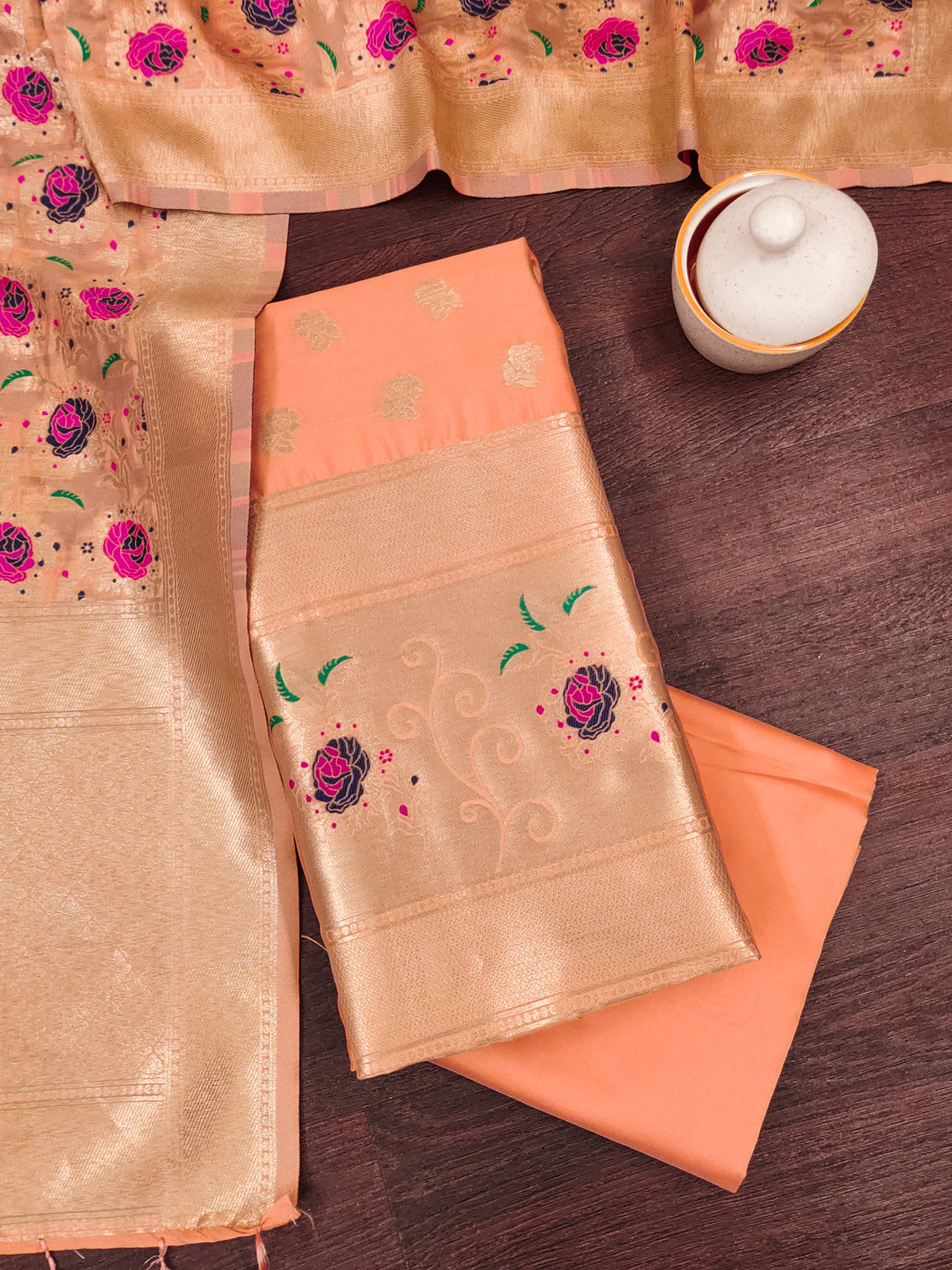 Silk Banarasi Patola woven Unstitched Salwar Suit Dress Material With Dupatta | DEVANGI