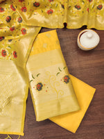 image, Silk Banarasi Patola woven Unstitched Salwar Suit Dress Material With Dupatta | DEVANGI
