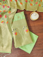 image, Silk Banarasi Patola woven Unstitched Salwar Suit Dress Material With Dupatta | DEVANGI
